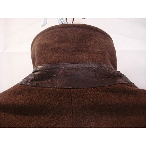 Nautica Overcoat 100% Wool Brown Lined Winter Jacket Coat Mens Size 42R - Picture 5 of 6